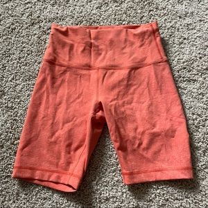 Never Worn Lululemon Crunch Orange Wunder Train Biker Shorts (long)